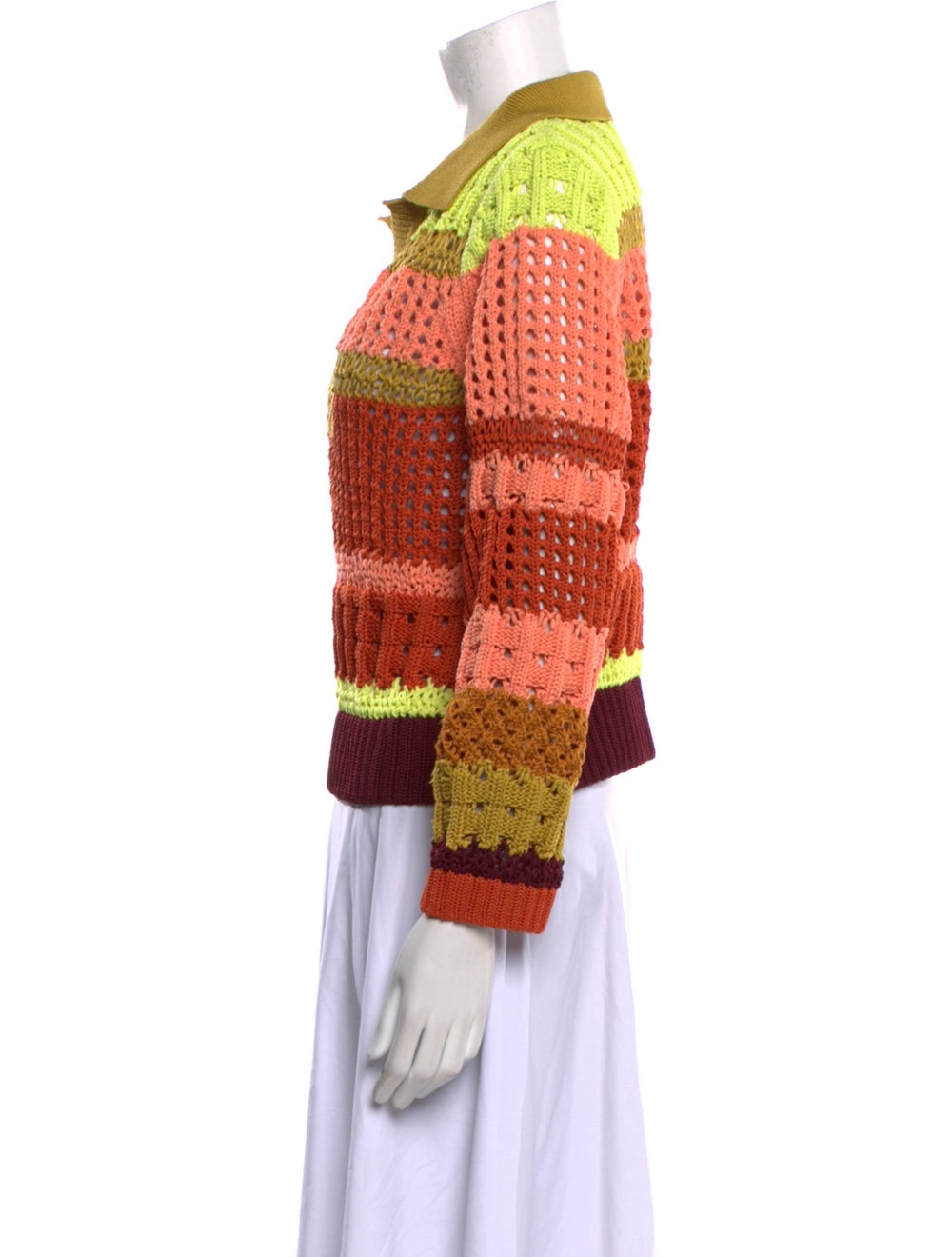 Jonathan Simkhai Pullover Orange Striped Long Sle… - image 2