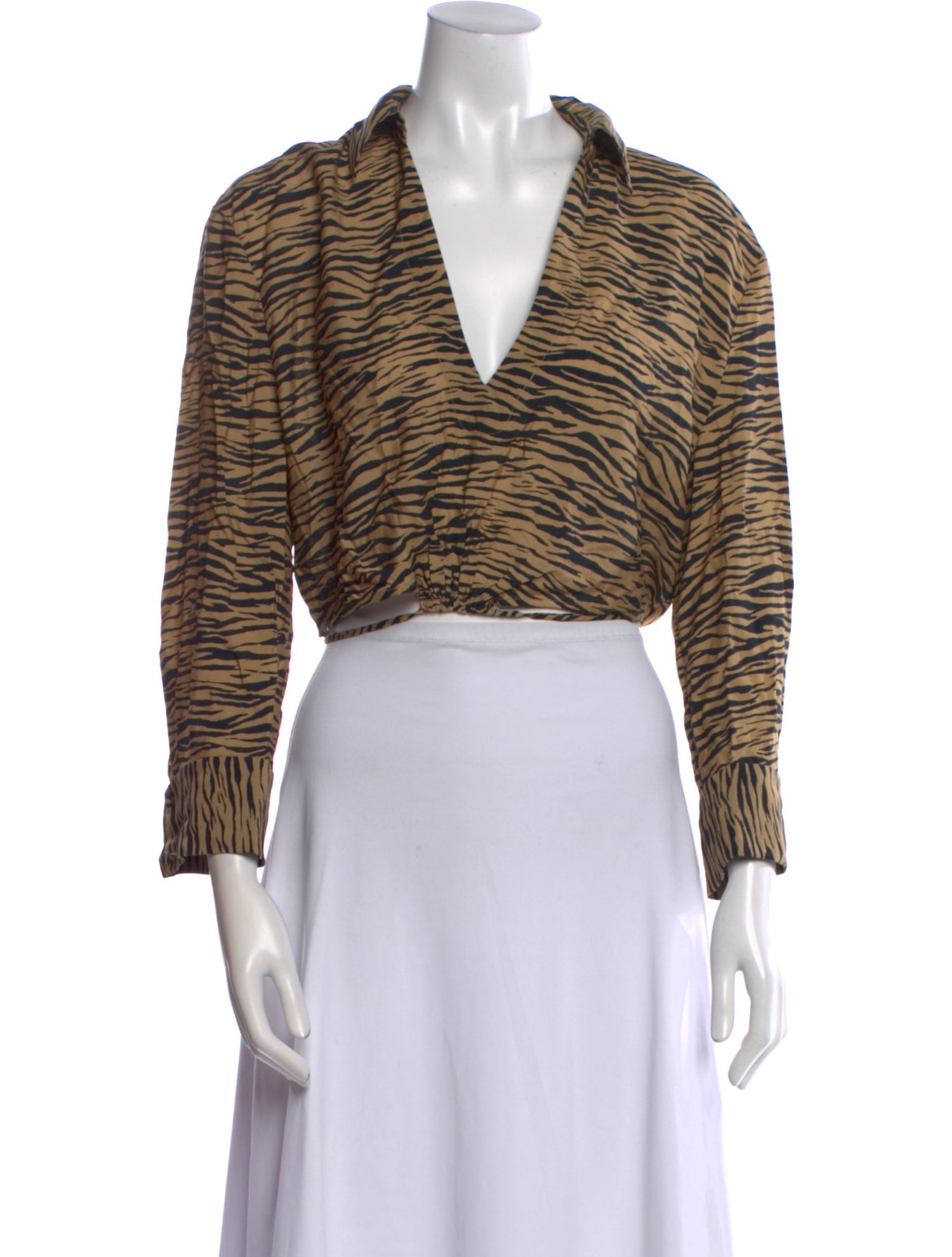 Jonathan Simkhai Animal Print V-Neck Crop Top w/ Tags