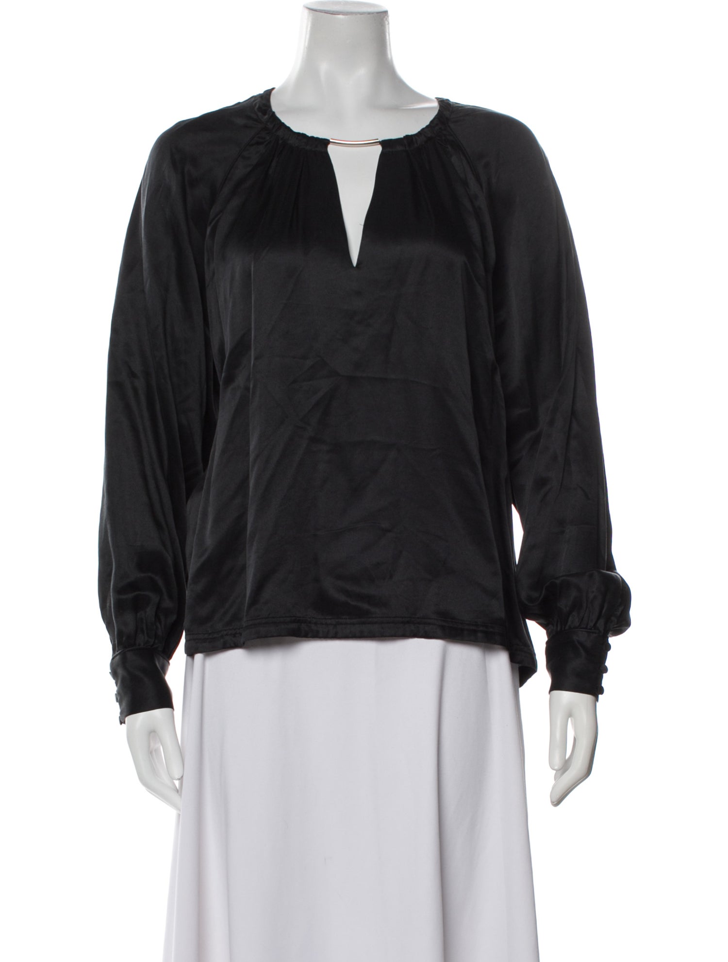 Jonathan Simkhai V-Neck Long Sleeve Blouse