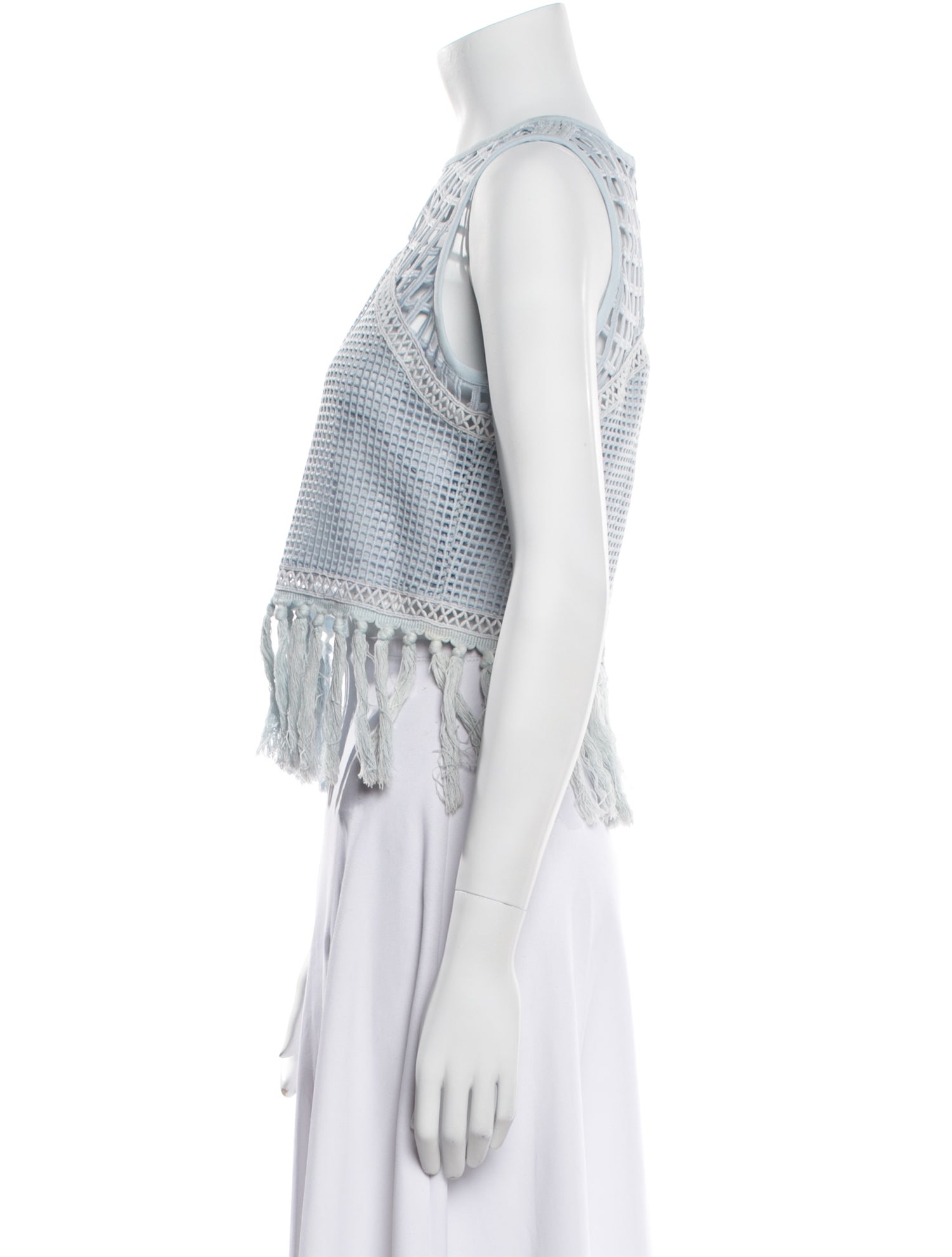 Jonathan Simkhai Crew Neck Sleeveless Crop Top