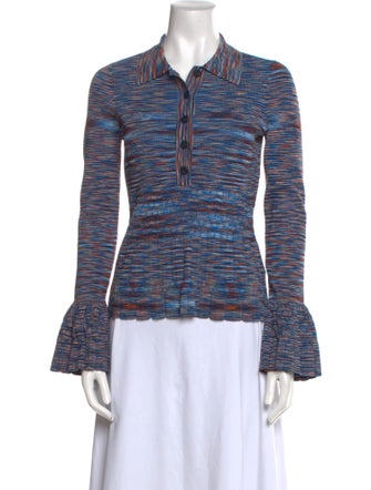 Jonathan Simkhai Printed Long Sleeve Button-Up Top