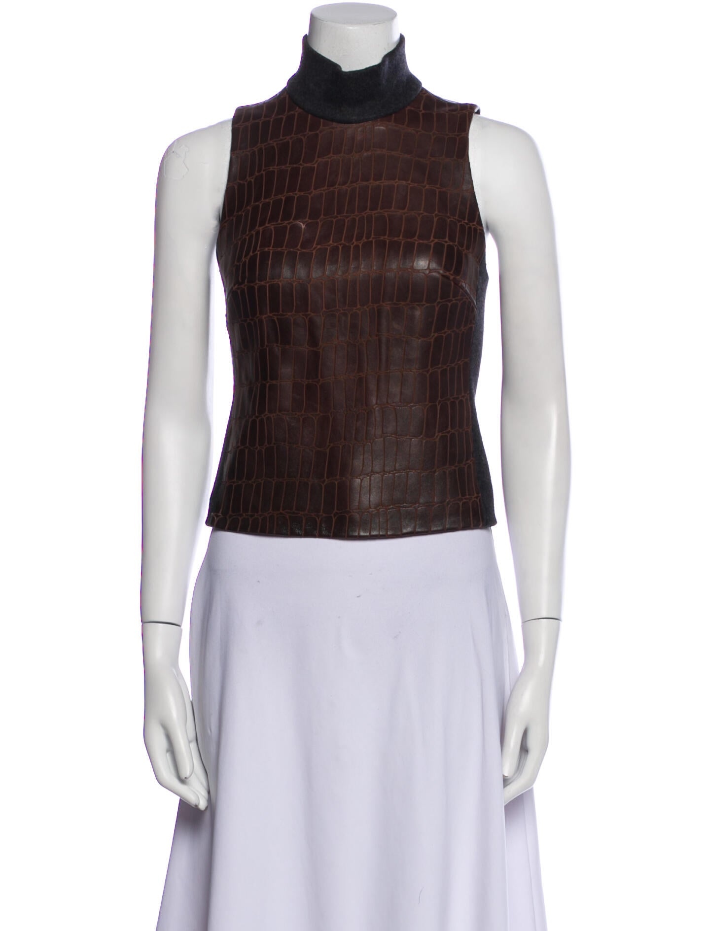 Jonathan Simkhai Leather Turtleneck Crop Top
