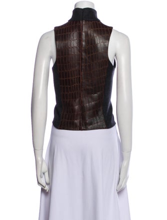 Jonathan Simkhai Leather Turtleneck Crop Top
