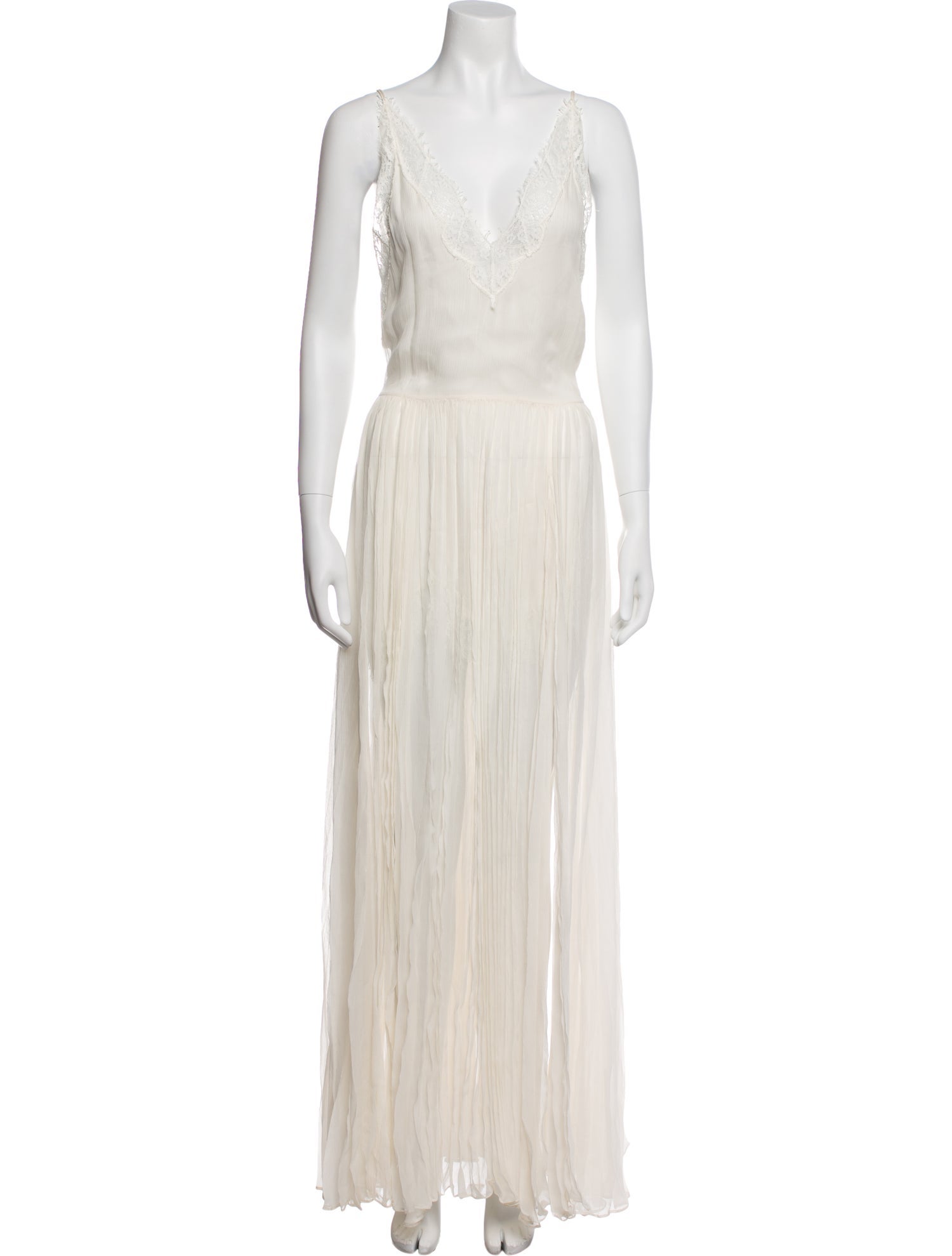 Jonathan Simkhai Silk Pleated Accents Nightgown