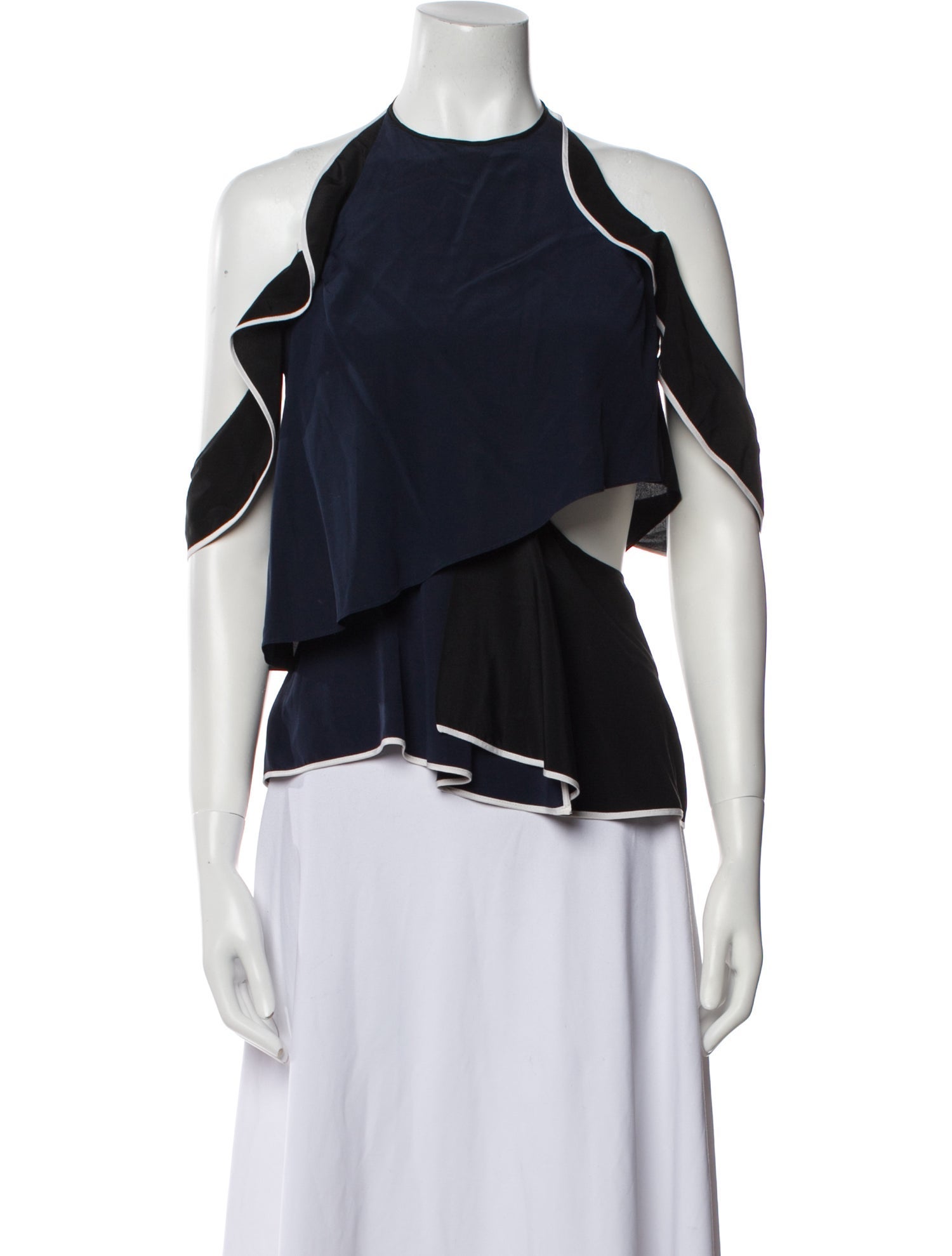 Jonathan Simkhai Silk Halterneck Crop Top