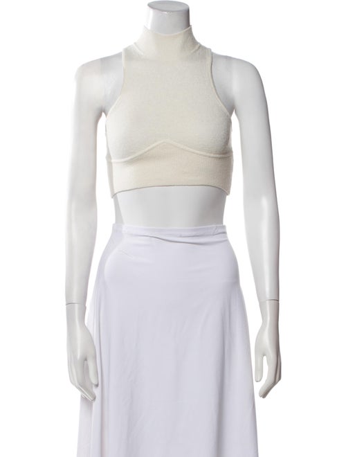 Jonathan Simkhai Mock Neck Sleeveless Crop Top