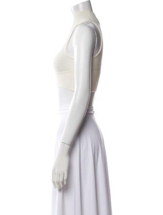 Jonathan Simkhai Mock Neck Sleeveless Crop Top
