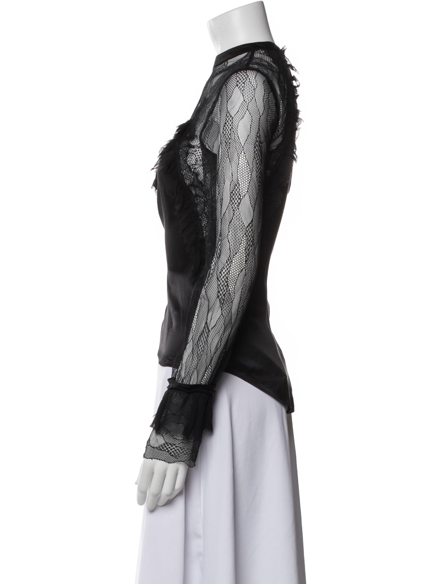 Jonathan Simkhai Silk Lace Pattern Blouse