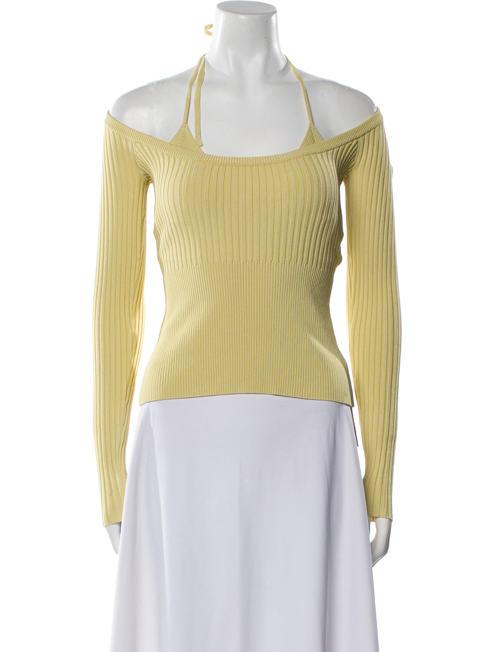 Jonathan Simkhai Square Neckline Long Sleeve Crop Top