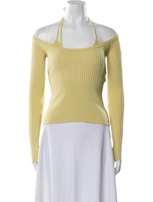 Jonathan Simkhai Square Neckline Long Sleeve Crop Top