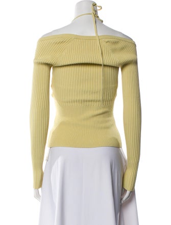 Jonathan Simkhai Square Neckline Long Sleeve Crop Top