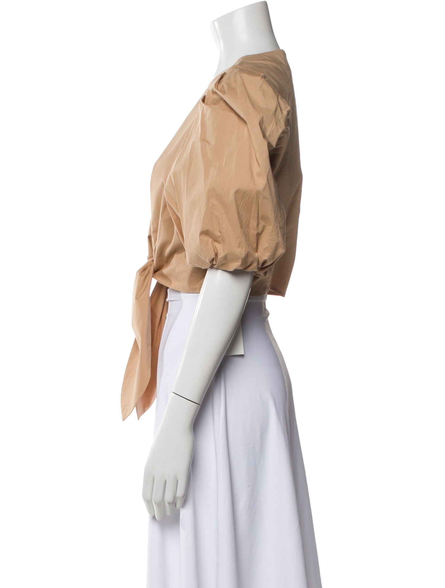 Jonathan Simkhai V-Neck Short Sleeve Crop Top