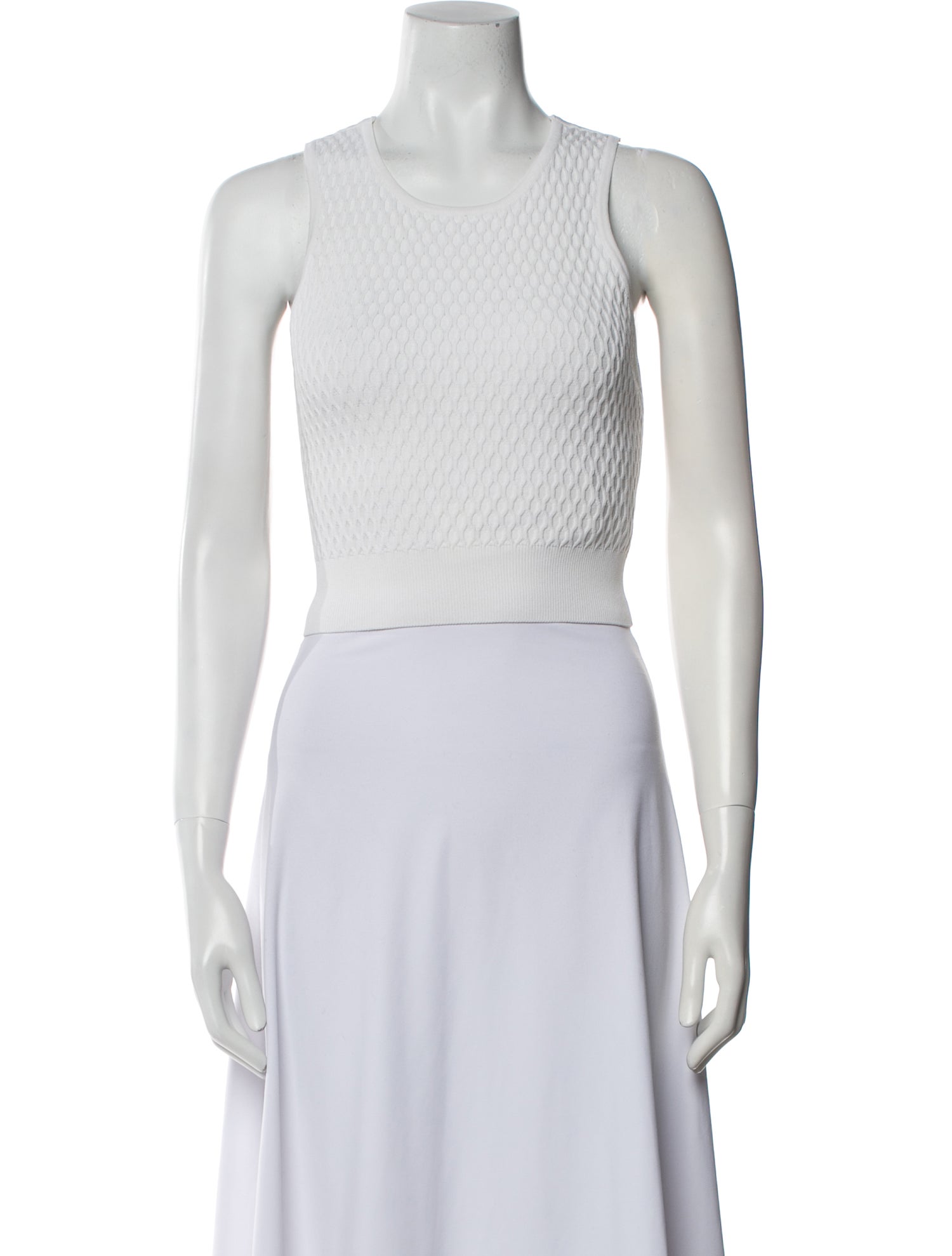 Jonathan Simkhai Crew Neck Sleeveless Crop Top