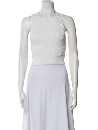 Jonathan Simkhai Crew Neck Sleeveless Crop Top