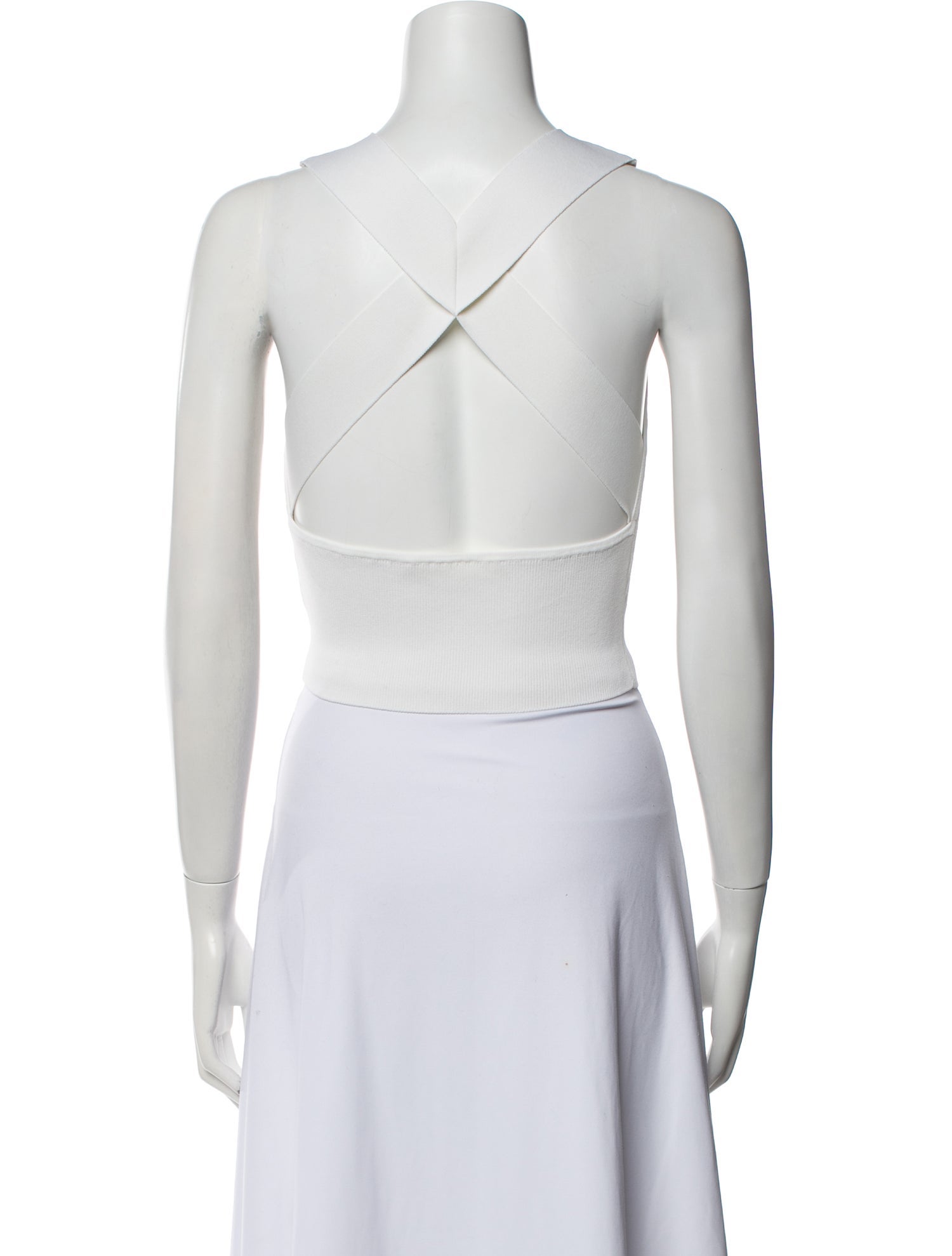 Jonathan Simkhai Crew Neck Sleeveless Crop Top