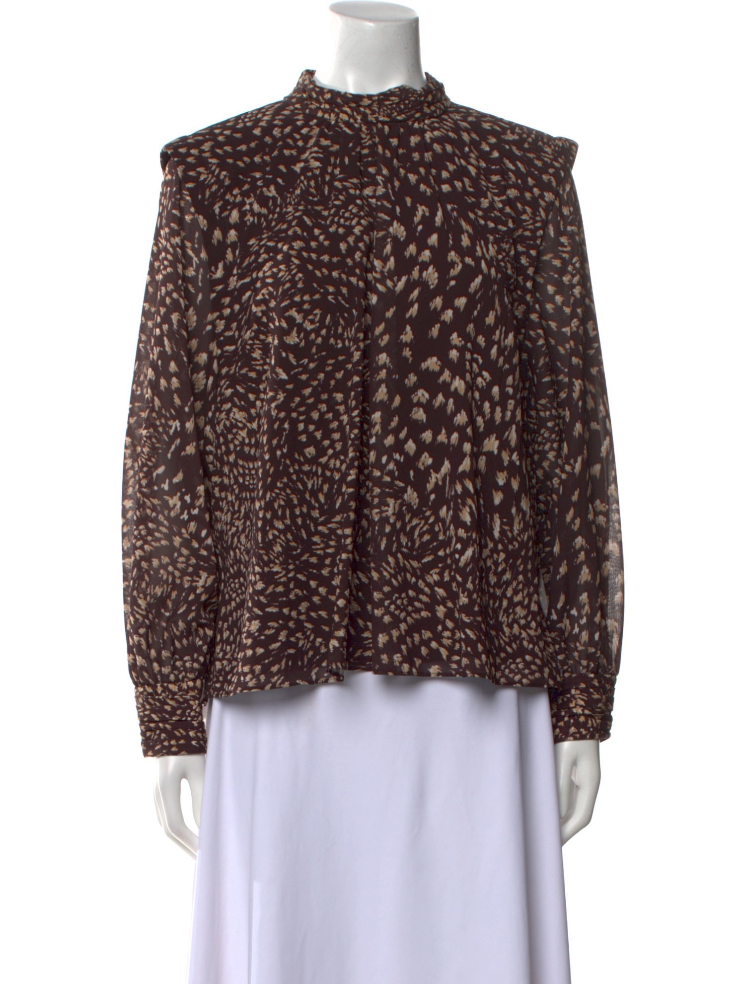 Jonathan Simkhai Printed Mock Neck Blouse