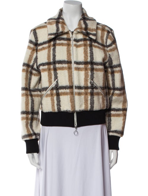 Jonathan Simkhai Plaid Print Bomber Jacket
