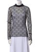 Jonathan Simkhai Lace Pattern Mock Neck Sweatshirt
