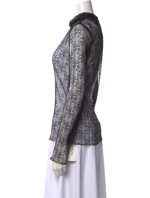 Jonathan Simkhai Lace Pattern Mock Neck Sweatshirt