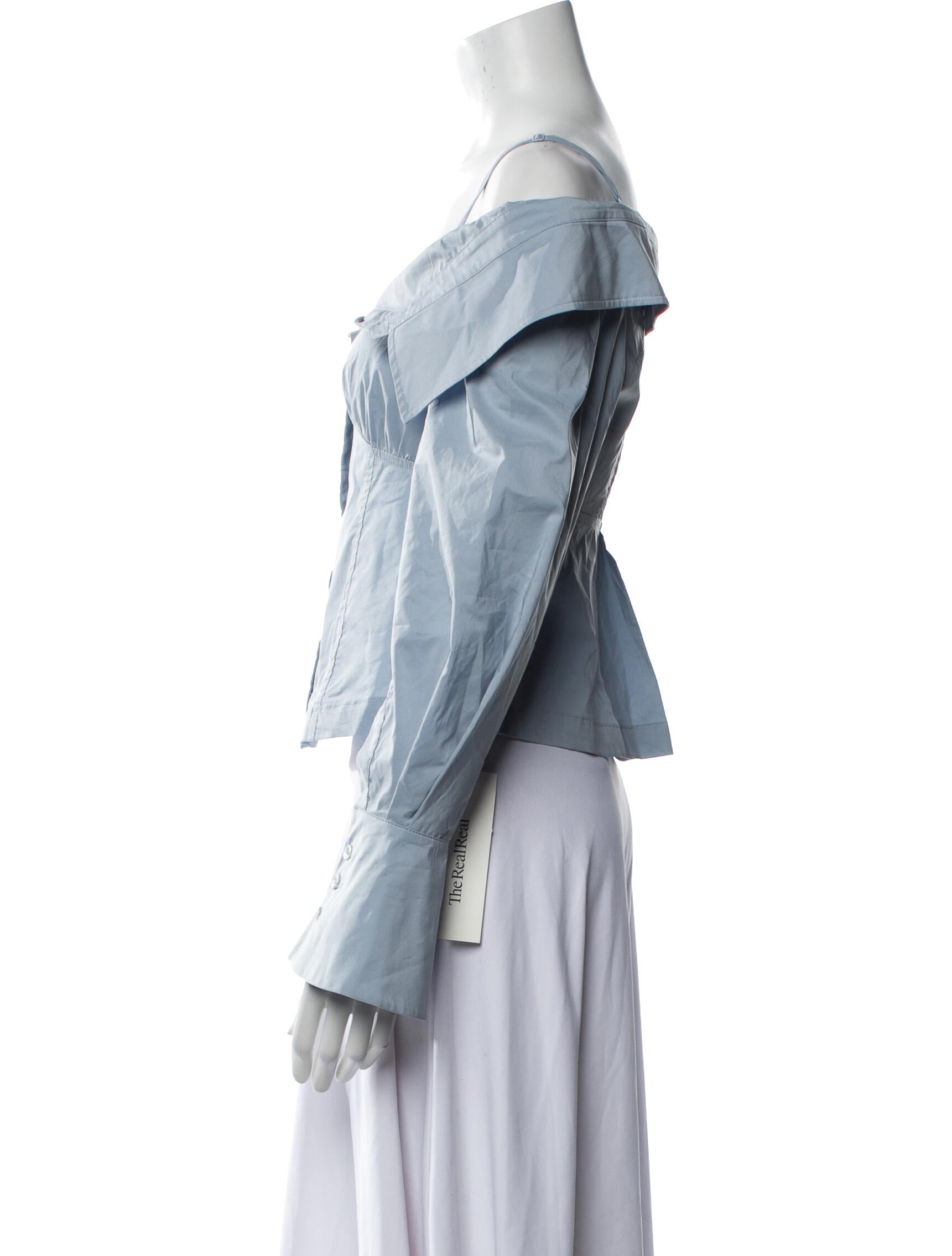 Jonathan Simkhai Off-The-Shoulder Long Sleeve Crop Top