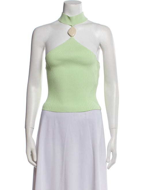 Jonathan Simkhai Halterneck Sleeveless Crop Top
