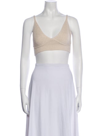 Jonathan Simkhai V-Neck Sleeveless Crop Top
