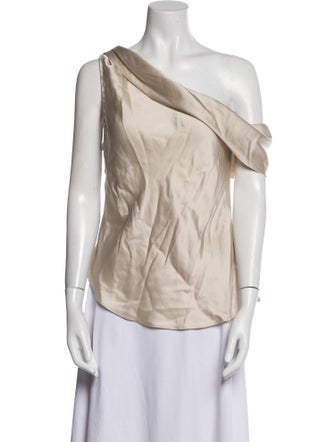Jonathan Simkhai One-Shoulder Sleeveless Blouse