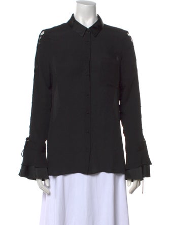 Jonathan Simkhai Silk Long Sleeve Button-Up Top