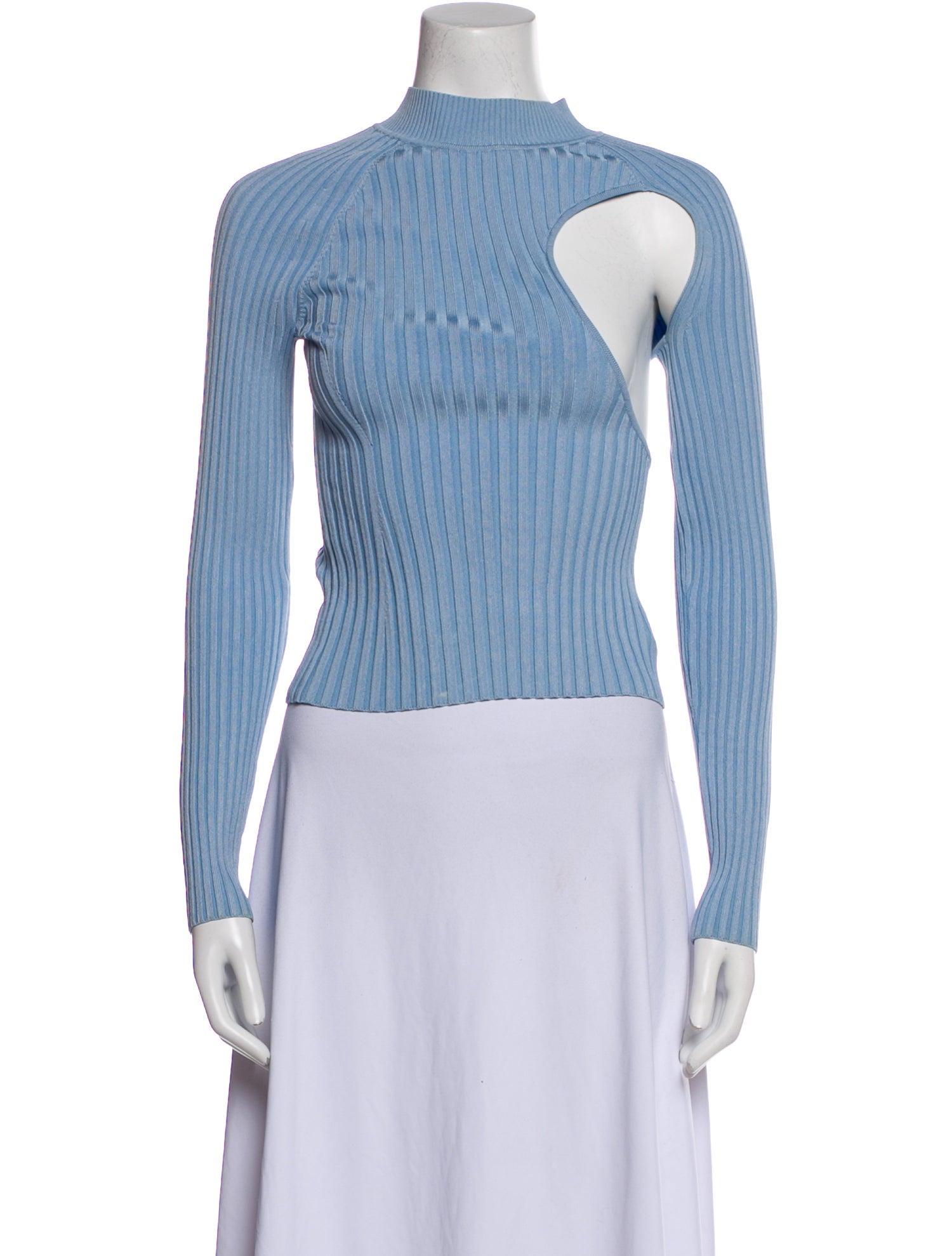 Jonathan Simkhai Striped Mock Neck Crop Top