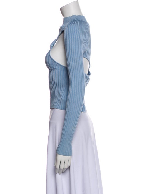 Jonathan Simkhai Striped Mock Neck Crop Top