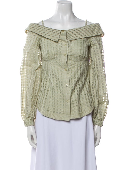 Jonathan Simkhai Off-The-Shoulder Long Sleeve Blouse