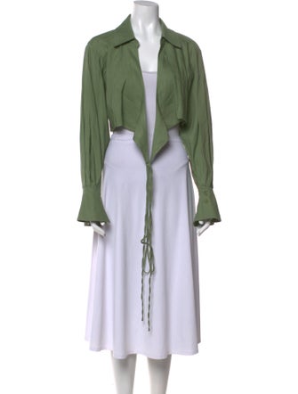 Jonathan Simkhai V-Neck Long Sleeve Crop Top