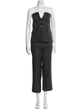 Jonathan Simkhai Wool Striped Pantsuit