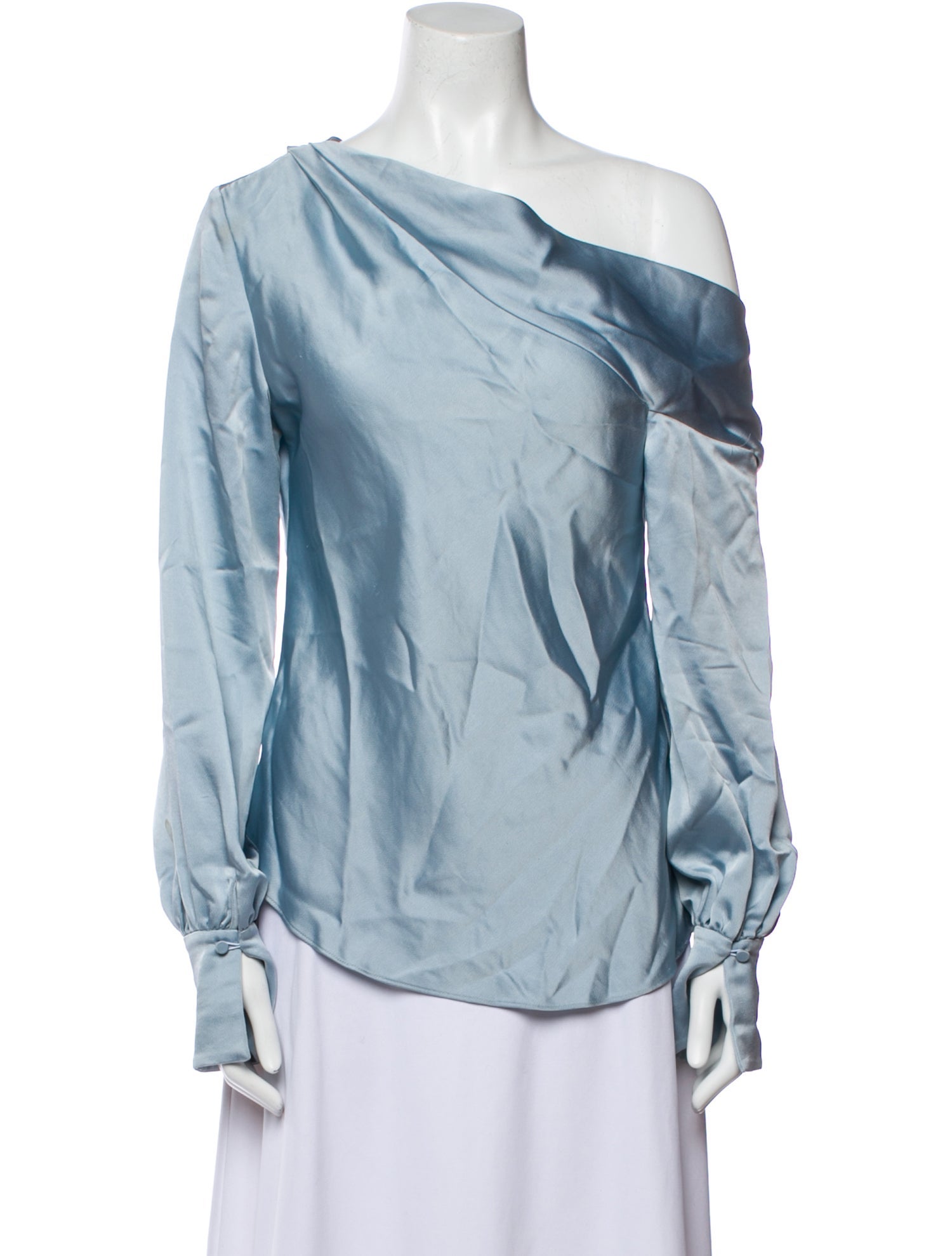 Jonathan Simkhai One-Shoulder Long Sleeve Blouse