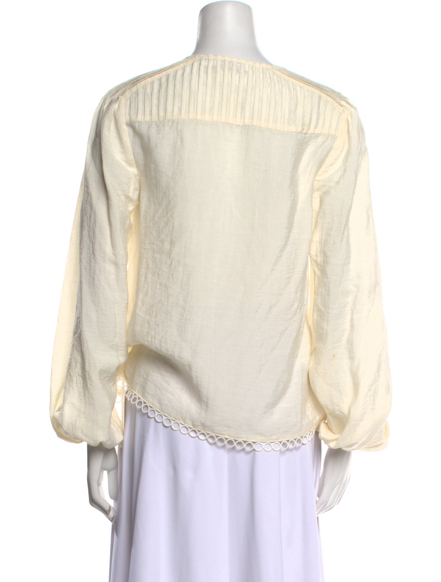Jonathan Simkhai V-Neck Long Sleeve Blouse