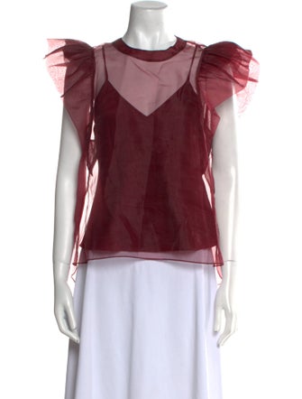 Jonathan Simkhai Crew Neck Short Sleeve Blouse