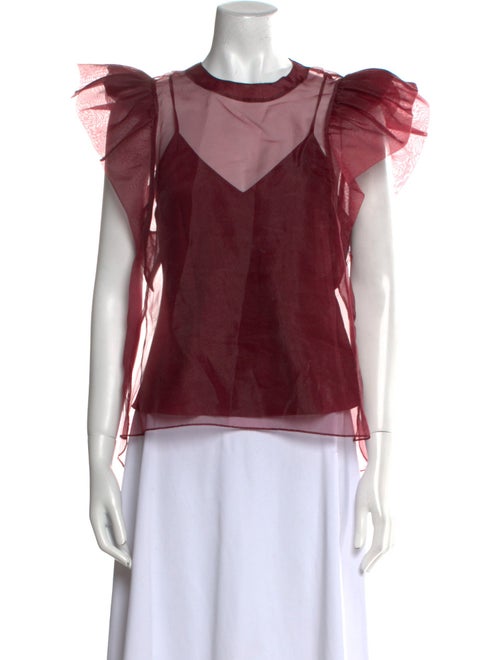 Jonathan Simkhai Crew Neck Short Sleeve Blouse