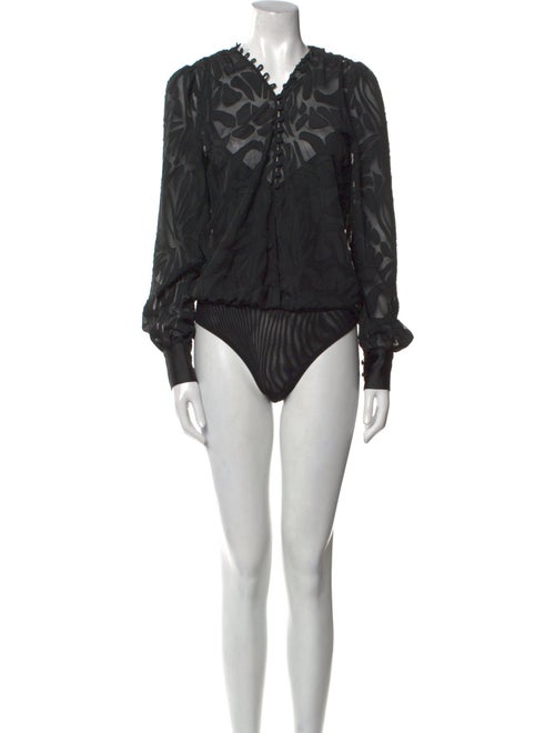 Jonathan Simkhai V-Neck Long Sleeve Bodysuit