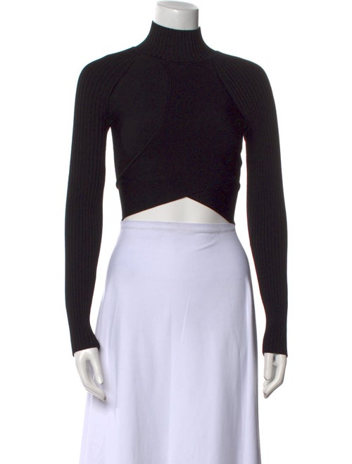 Jonathan Simkhai Mock Neck Long Sleeve Crop Top