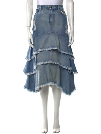 Jonathan Simkhai Distressed Accents Midi Length Skirt