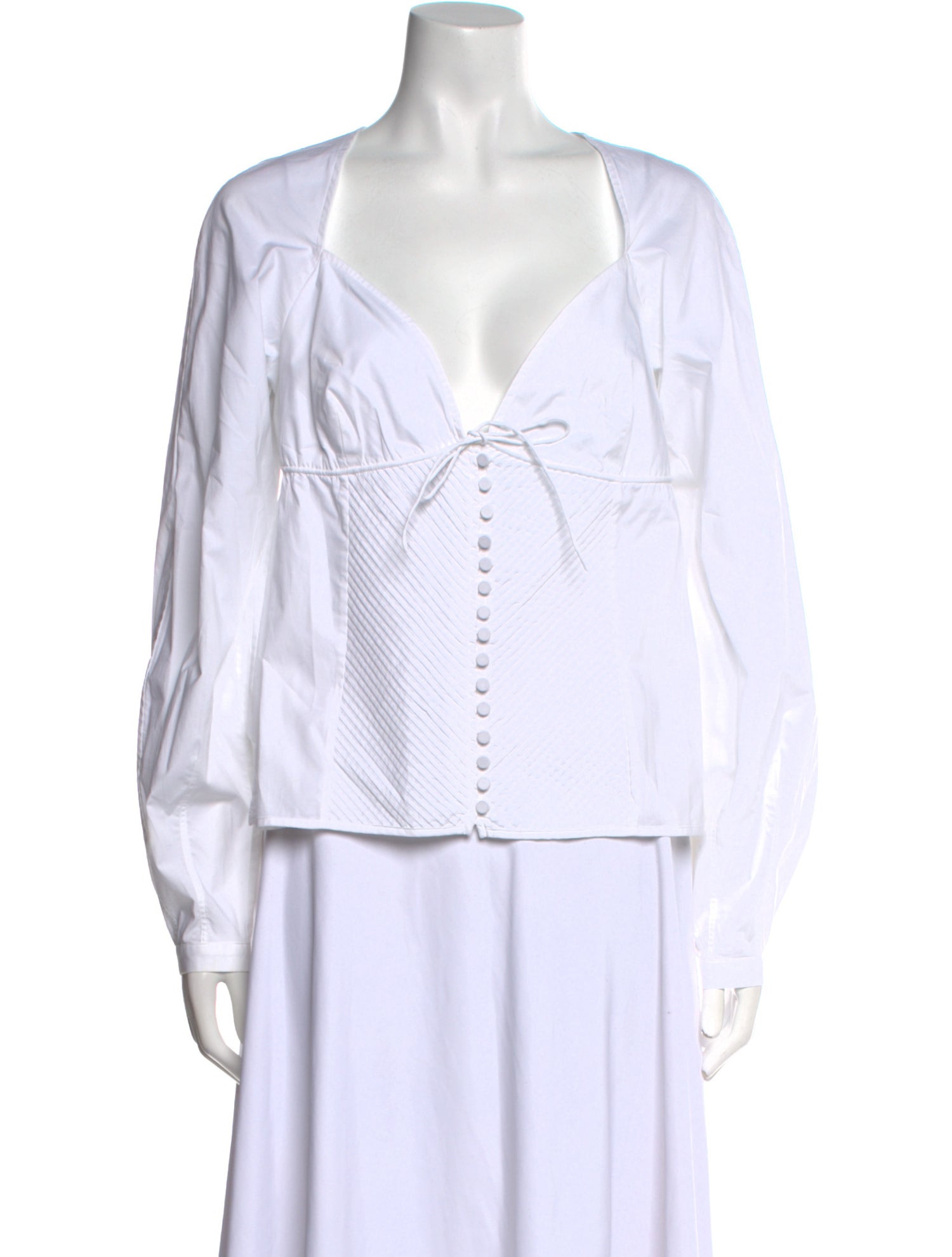 Jonathan Simkhai V-Neck Long Sleeve Blouse