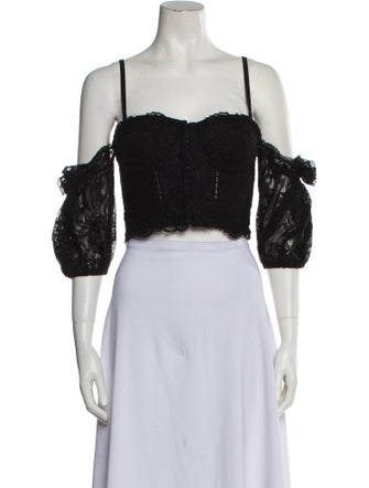 Jonathan Simkhai Nylon Square Neckline Crop Top
