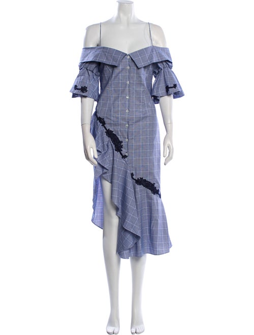 Jonathan Simkhai Plaid Print Midi Length Dress