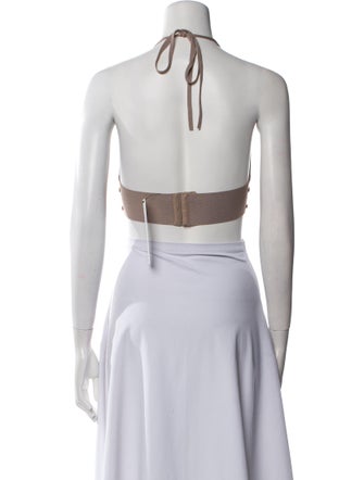 Jonathan Simkhai Halterneck Sleeveless Crop Top