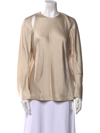 Jonathan Simkhai Crew Neck Long Sleeve Blouse