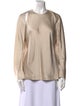 Jonathan Simkhai Crew Neck Long Sleeve Blouse