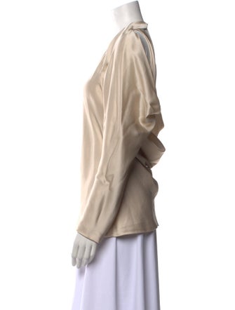 Jonathan Simkhai Crew Neck Long Sleeve Blouse