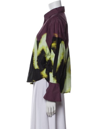 Jonathan Simkhai Printed Long Sleeve Button-Up Top