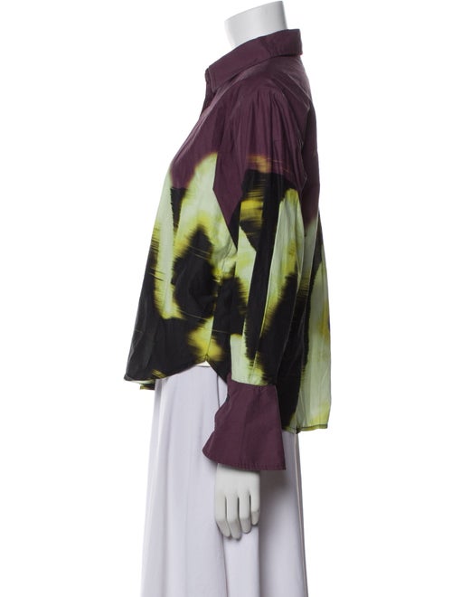 Jonathan Simkhai Printed Long Sleeve Button-Up Top
