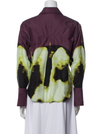 Jonathan Simkhai Printed Long Sleeve Button-Up Top